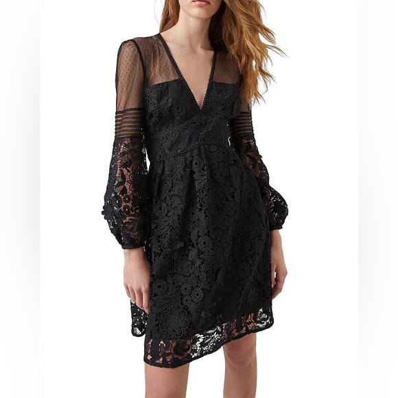 Bilan Lace French Connection dress size 2 black - Picture 1 of 7
